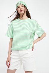 T-shirt damski w paski JOOP!. T-shirty damskie JOOP!, xxs, bez wzorów, bez kołnierzyka, bez ramiączek. W wyprzedaży za 343.20 zł.