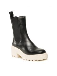 Gino Rossi Botki RST-CIRCLE-02B Czarny. Czarne botki damskie Gino Rossi, bez wzorów, ze skóry, bez obcasa, na słupku, bez zapięcia. Za 239.99 zł.