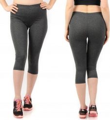 Legginsy damskie 3/4 krótkie Polskie bawełniane Getry Grafitowe 6XL. Szare legginsy damskie LAEMI, bez wzorów, z bawełny. Za 39.99 zł.