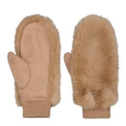 Rękawiczki Damskie Barts Fur Mitts. Brązowe rękawiczki damskie Barts, bez wzorów. Za 249.00 zł.