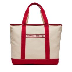 Torebka Tommy Hilfiger. Brązowe shopperki damskie Tommy Hilfiger, bez wzorów, bez dodatków. Za 259.99 zł.