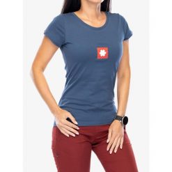 Koszulka bawełniana damska Ocun Promo T. Niebieskie koszulki sportowe damskie Ocun, bez wzorów, z bawełny, bez ramiączek. Za 109.99 zł.