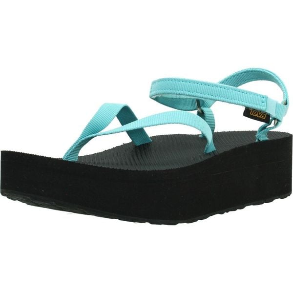 Sandały TEVA W FLATFORM SLIM Niebieski. Niebieskie sandały damskie Teva, bez wzorów, z tkaniny, bez obcasa, bez zapięcia. Za 270.99 zł.
