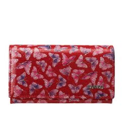 Duży czerwony portfel damski BajuBaj ze skóry licowej z biglem PD1602s86. Czerwone portfele damskie ze skóry. Za 171.00 zł.