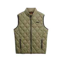Kurtka bez rękawów Superdry Diamond Quilt Fuji Lite. Zielone kurtki męskie Superdry, xl, bez wzorów, z gumy, eleganckie, bez kaptura. Za 428.40 zł.