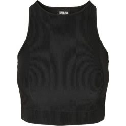 Damski crop top Urban Classics. Czarne koszulki sportowe damskie Urban Classics, bez wzorów, bez ramiączek. Za 142.00 zł.