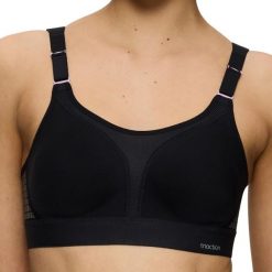 Stanik do biegania Extreme Lite z wysoki poziomem podtrzymywania. Czarne bielizna sportowa damska Triumph, bez wzorów, z elastanu. Za 296.00 zł.