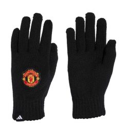 Rękawiczki Manchesteru United. Czarne rękawiczki damskie Adidas, bez wzorów. Za 119.00 zł.