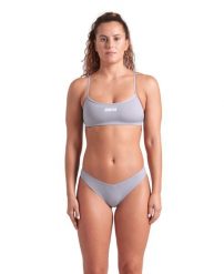 Strój Kąpielowy damski Arena Bikini Bandeau Solid dwuczęściowy. Szare stroje kąpielowe damskie ARENA, l, bez wzorów, z materiału. Za 129.99 zł.
