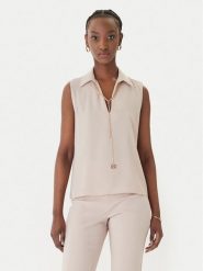 Rinascimento Bluzka CFC0127446003 Beżowy Regular Fit. Brązowe bluzki damskie Rinascimento, m, bez wzorów, z syntetyku, bez kołnierzyka, bez ramiączek. Za 279.99 zł.