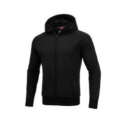 Bluza męska Pitbull rozpinana z kapturem Thelborn. Czarne bluzy męskie PITBULL, l, bez wzorów, sportowe, bez ramiączek, z kapturem. Za 249.00 zł.