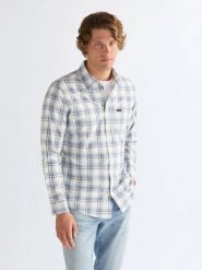 MESKA KOSZULA WRANGLER 1 PKT SHIRT BLUE WHITE 112378035. Białe koszule męskie Wrangler, xl, bez wzorów, bez kołnierzyka, bez ramiączek. Za 139.99 zł.