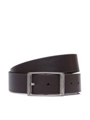 Calvin Klein Pasek Casual Round Buckle Tumbled 35Mm LV04D7123G Brązowy ciemny. Brązowe paski męskie Calvin Klein, ze skóry, casualowe. Za 209.99 zł.
