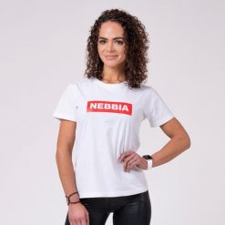 Koszulka fitness damska Nebbia Basic biała. Białe bluzki damskie Nebbia, xs, bez wzorów, sportowe, bez kołnierzyka, bez ramiączek. Za 138.90 zł.