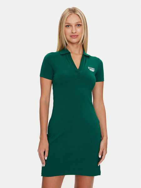 Reebok Sukienka codzienna Cl Ae V Polo Dress 100076246 Zielony Regular Fit. Zielone sukienki damskie Reebok, na co dzień, xs, bez wzorów, z bawełny, bez kołnierzyka, bez ramiączek, proste. Za 129.99 zł.