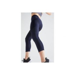 Legginsy 7/8 fitness kardio damskie 120 granatowe. Niebieskie legginsy damskie DOMYOS, bez wzorów, z elastanu. Za 64.99 zł.