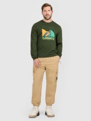 4F Spodnie casual cargo męskie - beżowe M. Brązowe spodnie materiałowe męskie 4F, bez wzorów, z tkaniny. Za 189.99 zł.