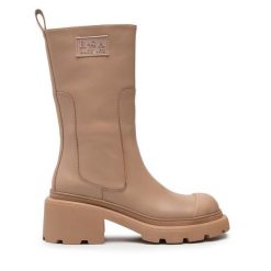 Botki Rage Age. Brązowe botki damskie Rage Age, bez wzorów, bez obcasa, na słupku, bez zapięcia. Za 649.99 zł.