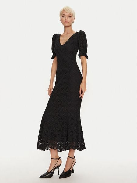 ROTATE Sukienka koktajlowa Drola 113071100 Czarny Slim Fit. Czarne sukienki damskie ROTATE, bez wzorów, z bawełny, wizytowe, bez kołnierzyka, bez ramiączek. Za 1,359.00 zł.