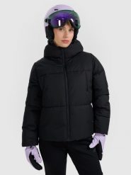4F Kurtka narciarska membrana 5000 damska - czarna XL. Czarne kurtki sportowe damskie 4F, na zimę, xl, bez wzorów, bez ramiączek, bez kaptura, narciarskie. Za 499.99 zł.