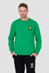MOSCHINO Zielona bluza. Zielone bluzy męskie MOSCHINO, l, bez wzorów, bez ramiączek, bez kaptura. W wyprzedaży za 599.99 zł.