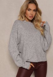 Szary Casualowy Sweter z Wełną Sassilae. Szare swetry nierozpinane damskie Renee, m, bez wzorów, z jeansu, biznesowe, bez kołnierzyka, bez ramiączek. Za 119.99 zł.