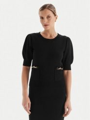 Fracomina Sweter FR25WT7019K55601 Czarny Slim Fit. Czarne swetry nierozpinane damskie Fracomina, xs, bez wzorów, z syntetyku, bez kołnierzyka, bez ramiączek. Za 549.99 zł.