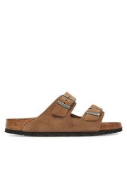 Birkenstock Klapki Arizona Sfb 1030863 Brązowy. Brązowe klapki męskie Birkenstock, bez wzorów, ze skóry, bez zapięcia. Za 469.99 zł.