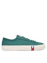 Tommy Hilfiger Tenisówki Archive Vulc EM0EM01760 Zielony. Zielone trampki męskie Tommy Hilfiger, bez wzorów, z materiału, bez zapięcia. Za 369.99 zł.