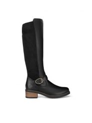 Remonte Kozaki D1A73-01 Czarny. Czarne kozaki damskie Remonte, bez wzorów, ze skóry, bez obcasa, na słupku, bez zapięcia. Za 431.00 zł.