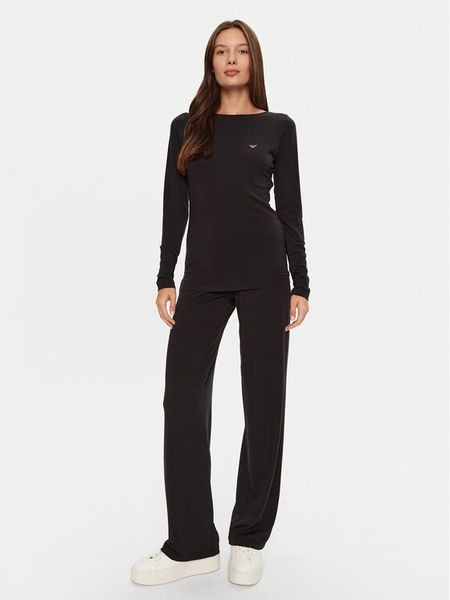 Emporio Armani Underwear Piżama 164790 4F224 00020 Czarny Regular Fit. Czarne piżamy damskie Emporio Armani Underwear, bez wzorów, z lyocellu, bez ramiączek. Za 389.99 zł.