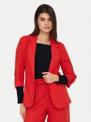 ONLY Marynarka Caro 15312199 Czerwony Loose Fit. Czerwone marynarki i żakiety damskie ONLY, bez wzorów, z wiskozy, bez kołnierzyka, bez ramiączek. Za 109.99 zł.
