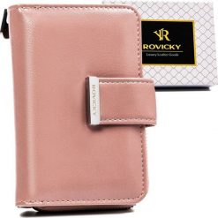 Rovicky Portfel damski z jednolitej skóry ekologicznej, zapinany zatrzaskiem - Rovicky NoSize. Portfele damskie ROVICKY, ze skóry ekologicznej. Za 121.95 zł.