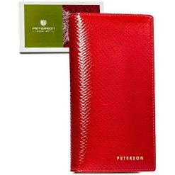 Portfel na magnes Peterson czerwony PTN 421431-DSL. Czerwone portfele damskie Peterson, ze skóry. Za 139.99 zł.