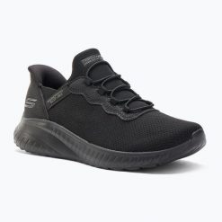 Buty damskie SKECHERS Bobs Squad Chaos Daily Hype. Czarne obuwie trekkingowe damskie Skechers, bez zapięcia. Za 269.99 zł.