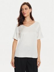 Tatuum Bluzka Mekonga T2416.044B Écru Regular Fit. Bluzki damskie Tatuum, bez wzorów, z wiskozy, bez kołnierzyka, bez ramiączek. Za 169.99 zł.