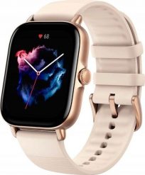 Smartwatch Amazfit GTS 3 Beżowy (W2035OV2N). Brązowe zegarki smartwatch Amazfit, bez wzorów. Za 409.00 zł.