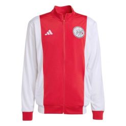 Koszulka treningowa Ajax Amsterdam 2025/26. Białe bluzy męskie Adidas, bez wzorów, sportowe, bez ramiączek, bez kaptura. Za 320.50 zł.