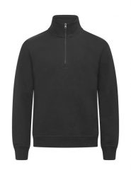 Clique Bluza z półzamkiem z bawełny i poliestru z recyklingu – Black. Czarne bluzy damskie CLIQUE, s, bez wzorów, z bawełny, bez ramiączek, bez kaptura. Za 183.24 zł.