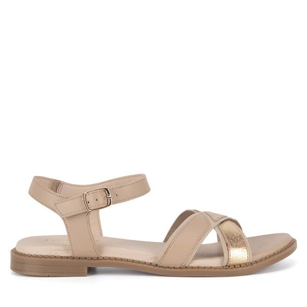 Sandały Lasocki. Brązowe sandały damskie Lasocki, bez wzorów, bez obcasa, na płaskiej podeszwie, bez zapięcia. Za 129.99 zł.