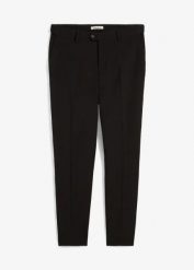 Spodnie garniturowe modułowe, slim hit. Czarne eleganckie spodnie męskie bonprix, bez wzorów. Za 147.99 zł.