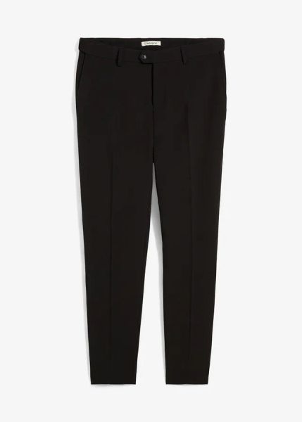 Spodnie garniturowe modułowe, slim hit. Czarne eleganckie spodnie męskie bonprix, bez wzorów. Za 149.99 zł.