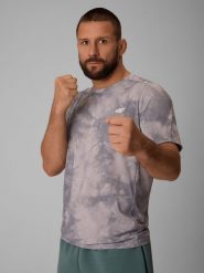 4F Koszulka treningowa regular szybkoschnąca męska - szara XL. Szare t-shirty męskie 4F, m, bez wzorów, z materiału, bez kołnierzyka, bez ramiączek. Za 139.99 zł.