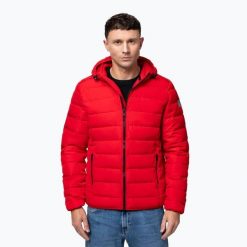 Kurtka zimowa męska Pitbull Seacoast 3 Quilted Hooded. Czerwone kurtki męskie PITBULL, na zimę, m, bez wzorów, z poliesteru, bez kaptura. Za 309.99 zł.