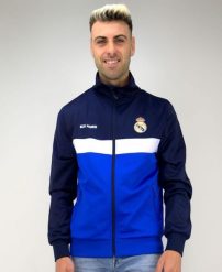 Bluza sportowa rozpinana na zamek błyskawiczny legendarnego klubu Madridista. Bluzy damskie REAL MADRID, s, bez wzorów, z elastanu, sportowe, bez ramiączek, bez kaptura. Za 209.39 zł.