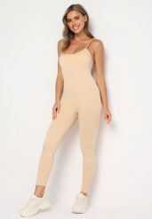 Beżowy Kombinezon Bodycon z Cienkimi Ramiączkami Nevithas. Brązowe sukienki damskie Born2be, na co dzień, l, bez wzorów, z jeansu, klasyczne, bez kołnierzyka, bez ramiączek, bodycon. Za 74.99 zł.