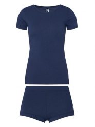 Polo Ralph Lauren Piżama 4P0719 Granatowy Regular Fit. Niebieskie piżamy damskie Polo Ralph Lauren, bez wzorów, z bawełny, bez ramiączek. Za 509.99 zł.