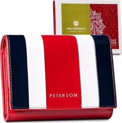 Peterson Trójkolorowy, mały portfel damski ze skóry naturalnej Peterson NoSize. Portfele damskie Peterson, ze skóry. Za 111.99 zł.