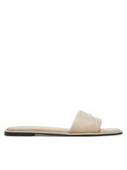 Calvin Klein Klapki Flat Sandal Square Hf Lth HW0HW02652 Beżowy. Brązowe klapki damskie Calvin Klein, bez wzorów, ze skóry, bez obcasa, bez zapięcia. Za 199.99 zł.