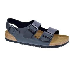 Sandały Birkenstock Milano Black Dorosłych. Czarne sandały męskie Birkenstock, na lato, bez wzorów, z gumy, bez zapięcia. Za 683.00 zł.